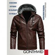 Кожаная куртка , размер M, красный GONTHWID