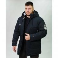 куртка  зимняя, силуэт прямой, несъемный капюшон, быстросохнущая, ультралегкая, герметичные швы, капюшон, карманы, ветрозащитная, манжеты, подкладка, утепленная, регулируемые манжеты, водонепроницаемая, воздухопроницаемая, внутренний карман, размер 56, си Kings Wind