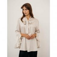 Блуза  , размер S, серый, серебряный Модный дом Виктории Тишиной