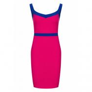 Платье-лапша , хлопок, повседневное, прилегающее, мини, размер 42, розовый Ideline