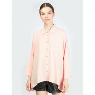Блуза  , повседневный стиль, прямой силуэт, укороченный рукав, без карманов, однотонная, размер 40, розовый Patrizia Pepe