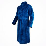 Халат , длинный рукав, карманы, размер 60, синий Монотекс