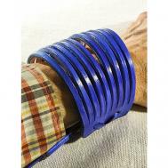 Славянский оберег, жесткий браслет, 1 шт., размер 18 см., размер one size, диаметр 6 см., фиолетовый, синий Хельга Шванцхен, LeatherCA