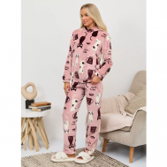 Пижама , размер 50-52, белый, розовый Miki
