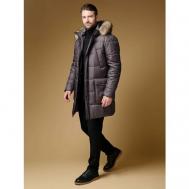 куртка  зимняя, размер 48, коричневый BAZIONI