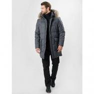 куртка , демисезон/зима, размер 52, серый BAZIONI