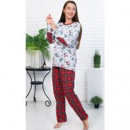 Пижама , джемпер, брюки, длинный рукав, карманы, размер 46, красный matin a Paris