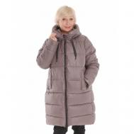 куртка   зимняя, силуэт свободный, ветрозащитная, размер 58, розовый T&T