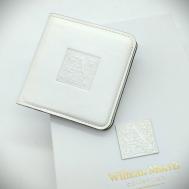 Кошелек , натуральная кожа, глянцевая фактура, белый William Morris