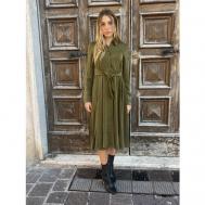 Платье , размер 44, хаки, зеленый EMME MARELLA