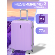 Чемодан , 77 л, размер M+, фиолетовый TEVIN
