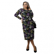 Платье , размер 60, фиолетовый Elena Tex