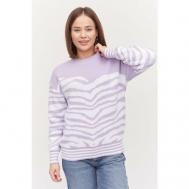 Джемпер , размер 54/56, белый, фиолетовый Текстильная мануфактура