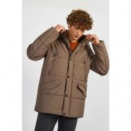 куртка , демисезон/зима, силуэт прямой, капюшон, карманы, манжеты, подкладка, размер 46, коричневый Baon
