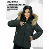 куртка  зимняя, силуэт прямой, карманы, размер 54, черный Diffberd