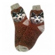 Носки , размер 41-44, коричневый, серый Рассказовские носки