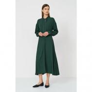 Платье-рубашка , вискоза, повседневное, миди, карманы, размер 42, зеленый Baon