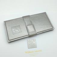Кошелек , натуральная кожа, гладкая фактура, серебряный William Morris