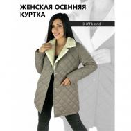 куртка  демисезонная, силуэт прямой, карманы, размер 42, бежевый Diffberd