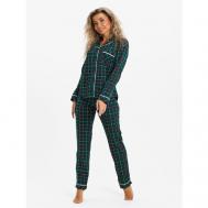 Пижама , размер 46, мультиколор, зеленый Модалина