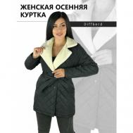 куртка  демисезонная, силуэт прямой, карманы, размер 42, черный Diffberd