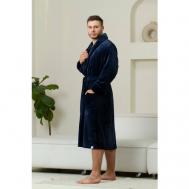Халат , длинный рукав, карманы, пояс/ремень, утепленная, размер L/XL - 48/50, синий IntimoAmore
