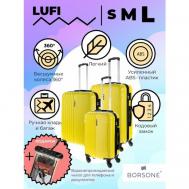 Комплект чемоданов , 3 шт., 91 л, размер S/M/L, желтый LUFI