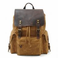 Рюкзак , натуральная кожа, текстиль, отделение для ноутбука, вмещает А4, внутренний карман, мультиколор Muchuan