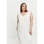Платье-комбинация , свободный силуэт, миди, размер 62/64, белый 4forms