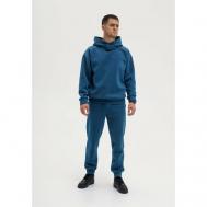 Костюм , худи и брюки, свободный силуэт, трикотажный, утепленный, размер S (44-46), синий Plp Club