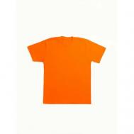 Футболка , хлопок, однотонная, дышащий материал, трикотаж, размер 44/46, оранжевый SANSAR