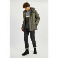 куртка , демисезон/зима, подкладка, капюшон, карманы, манжеты, размер 46, серый Baon