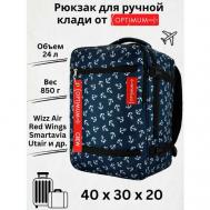 Сумка дорожная сумка-рюкзак  41264307_64, 24 л, 40х30х20 см, ручная кладь, синий, белый Optimum Crew