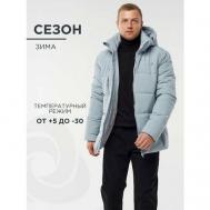 куртка  зимняя, силуэт свободный, ветрозащитная, размер 96-100, 170-176, серебряный COSMOTEX