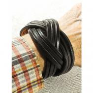 Славянский оберег, плетеный браслет, 1 шт., размер 18 см., размер one size, диаметр 6 см., черный Хельга Шванцхен, LeatherCA