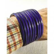 Славянский оберег, жесткий браслет, 1 шт., размер 18 см, размер one size, диаметр 6 см, фиолетовый, синий Хельга Шванцхен, LeatherCA