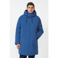 куртка , демисезон/зима, силуэт прямой, утепленная, капюшон, внутренний карман, карманы, манжеты, водонепроницаемая, размер XL, синий Baon