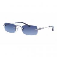 Солнцезащитные очки , прямоугольные, оправа: металл, с защитой от УФ, градиентные, для мужчин, серебряный TATTVA