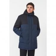куртка , демисезон/зима, силуэт прямой, утепленная, водонепроницаемая, капюшон, подкладка, карманы, внутренний карман, несъемный капюшон, манжеты, регулировка ширины, размер XL, черный, синий Baon