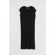 Платье-лапша , повседневное, прилегающее, миди, размер S, черный H&M