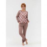 Комплект , джемпер, брюки, длинный рукав, трикотажная, размер 104, розовый, бежевый Lilians