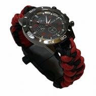 Наручные часы Тактические часы с многоцелевым браслетом, красный, черный VoenPro