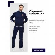 Костюм , олимпийка и брюки, силуэт прямой, карманы, подкладка, утепленный, размер 56, синий Addic