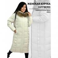 куртка  зимняя, силуэт прямой, карманы, размер 48, белый Diffberd
