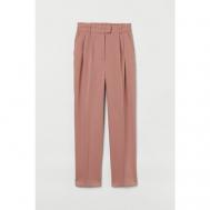 Брюки чинос  , свободный силуэт, классический стиль, карманы, стрелки, размер 34, розовый H&M