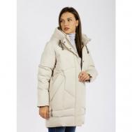 куртка   зимняя, средней длины, размер 54, бежевый Gevito