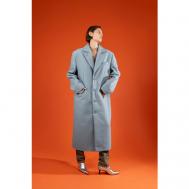 Пальто   демисезонное, шерсть, силуэт прямой, удлиненное, размер XS, серый ZNWR