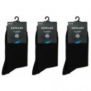 Мужские носки , 3 пары, размер 25, черный DiWaRi