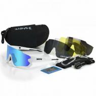 Солнцезащитные очки , спортивные, поляризационные, с защитой от УФ, синий Kapvoe