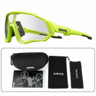 Солнцезащитные очки , спортивные, фотохромные, с защитой от УФ, зеленый Kapvoe